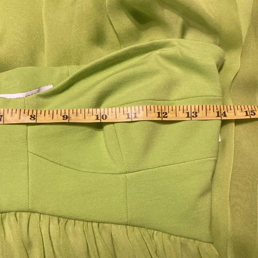 DIANE VON FURSTENBERG DVF ASTI SHORT STRAPLESS KIWI LIME GREEN DRESS Sz 4 - Picture 10 of 11
